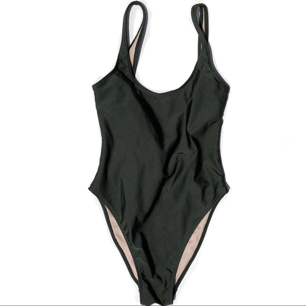 NWOT Olive Retro Tricot Swimsuit